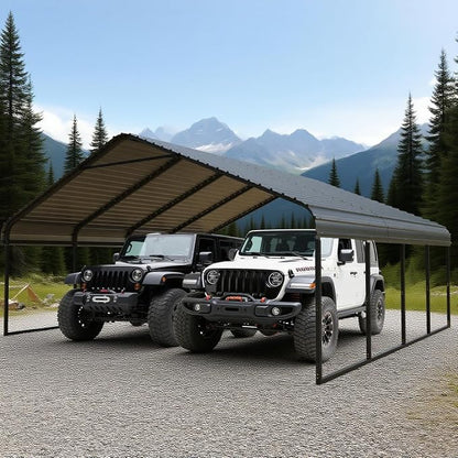 Heavy Duty Metal Carport 20x20 ft Galvanized Steel Frame RV Carport Storage All by Unknown
