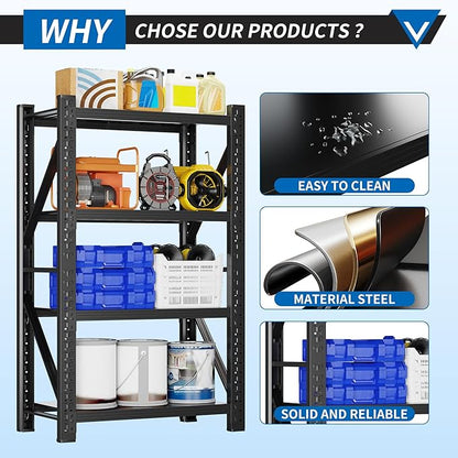 3000LBS Garage Shelving 42" W Garage Shelving Heavy Duty 4-Tier Metal Storage - Image 5