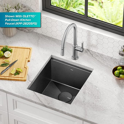 KRAUS Kore Workstation 17-inch Undermount 16 Gauge Black Stainless Kitchen Sink - Image 2