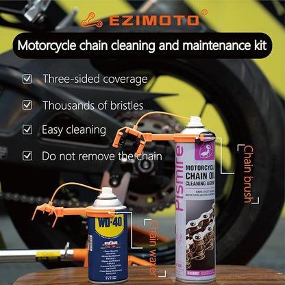 Bluebark Motorcycle Chain Cleaning Kit & Bike Chain Cleanse, Chain Brush & Oiler - Image 6