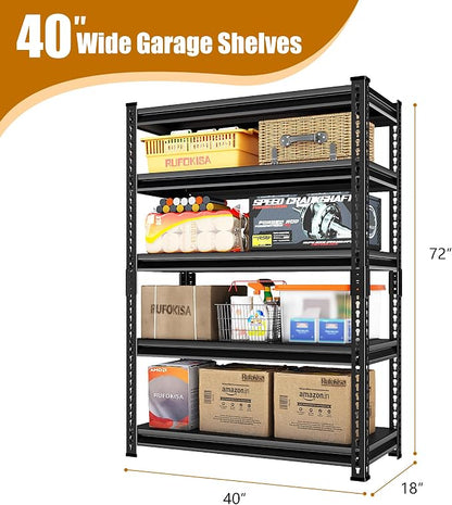 40" W Garage Shelving Heavy Duty，2000LBS Loads Adjustable Garage Storage Shelves - Image 2