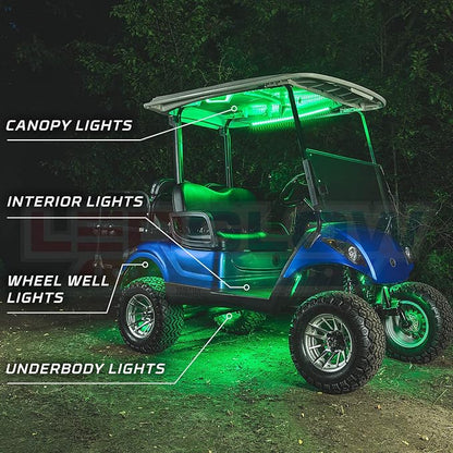 LEDGlow 12pc Million Color LED 4-Seater Golf Cart Underglow Neon Kit - Image 3