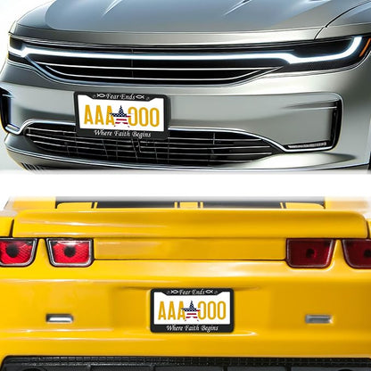 License Plate Frames Black and White Car Plate Frame Fear Ends When Faith - Image 8