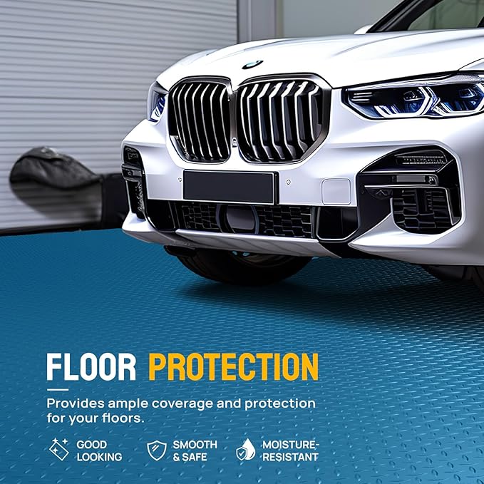 TUFFIOM 7.5 x 20 FT Garage Floor Mat, Thickened Diamond Plate PVC Garage Mats - Image 2