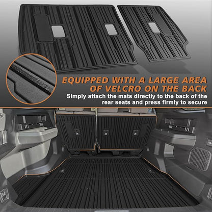 TripleAliners Floor Mats & Trunk Mat & Rear Seatback Cover All Weather TPE - Image 8