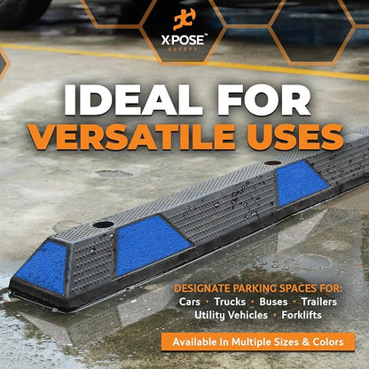 Xpose Safety 72" Heavy Duty Rubber Parking Stopper – 10 Pack Wheel Blocks - Image 6