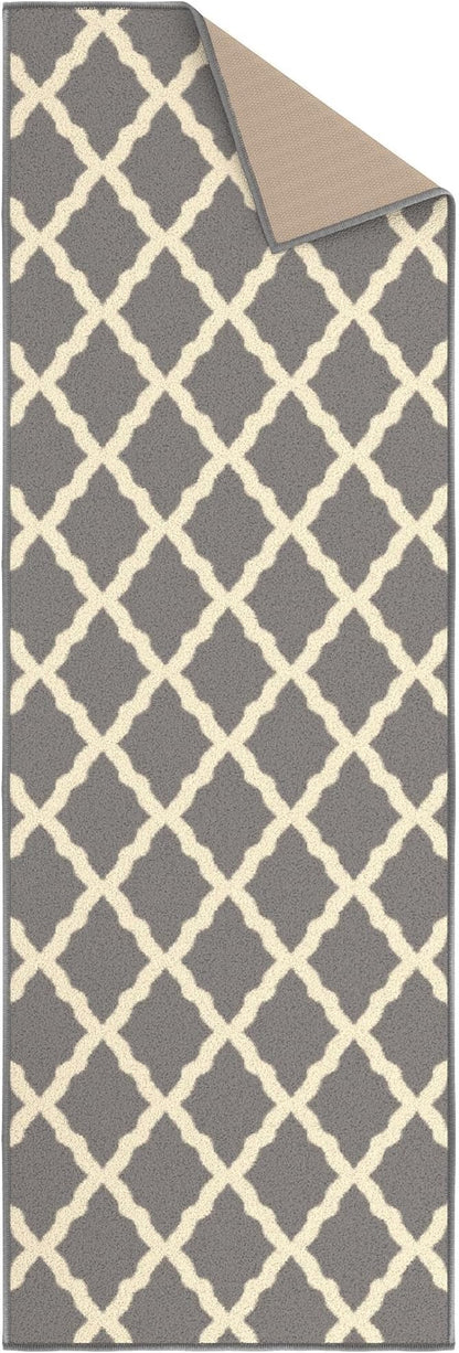 Ottomanson Hallway Runner Rug 20" x 59" Non Slip Trellis Area Rugs Easy to - Image 7