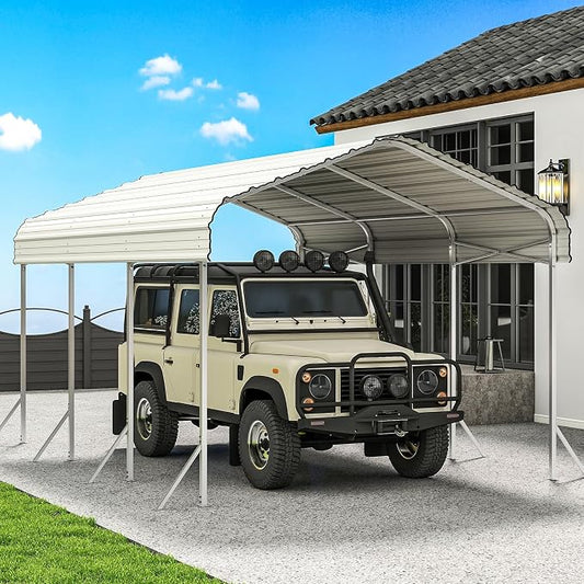 10x15' Heavy Duty Metal Carport – Sturdy Structure, All-Weather Protection by dgedby