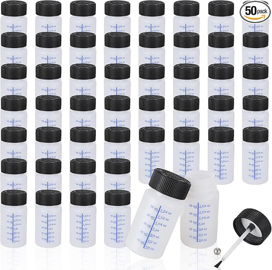 CYEAH 50 Pcs Touch Up Paint Container, 2 oz Paint Touch Up Bottles by CyeahUS