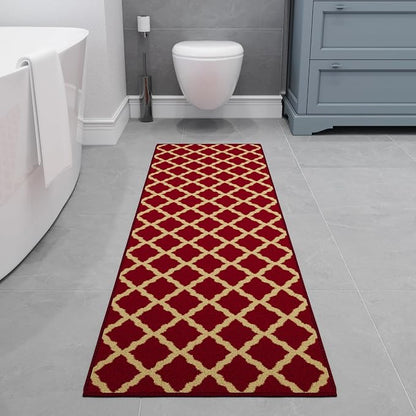 Ottomanson Hallway Runner Rug 1'10" x 7' Non Slip Trellis Area Rugs Easy to - Image 13