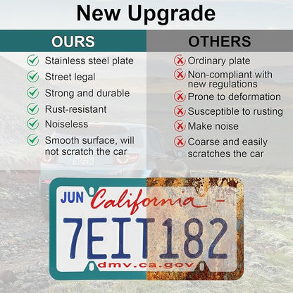 LivTee 4 Holes Stainless Steel License Plate Frames, Automotive Exterior - Image 6