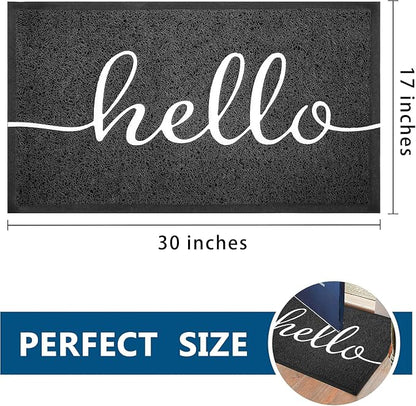 EARTHALL Door Mat Outside Inside Hello Doormat, Durable Floor Mat Non Slip Mat - Image 2