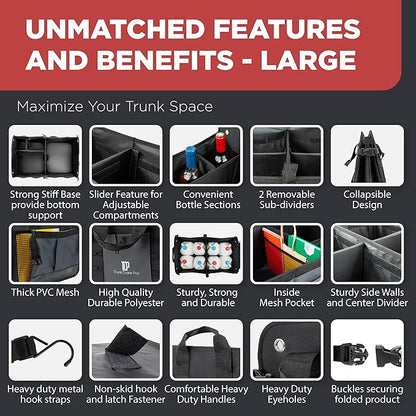 TRUNKCRATEPRO Trunk Organizer For Car, Truck | Premium Adjustable Multi - Image 3