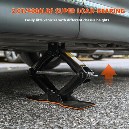 Car Jack Kit Scissor Jack for Car-2Ton, Portable Jack Tire Change Kit Deal for - Image 2