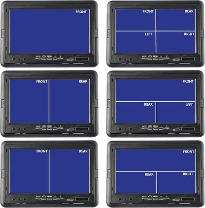 Anina 7 Inch Monitor Quad Split HD Screen 4 Channels RCA Video Inputs - Image 6
