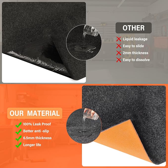 8.5 X 6.6 Ft Heavy Duty Oil Spill Mat, Garage Floor Mat - Image 5