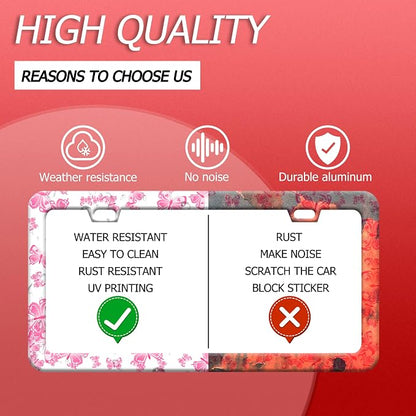Pink Butterfly License Plate Frame Funny Animal License Plate Frames Stainless - Image 4