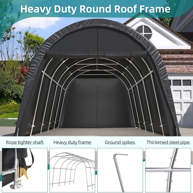 EROMMY Carport 10 x 20 FT Heavy Duty, Portable Garage - Image 6
