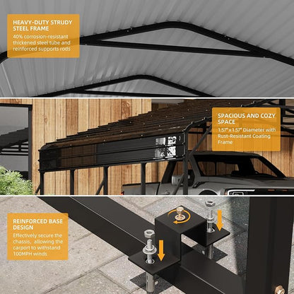 20x20FT Metal Carport Kits - Image 3