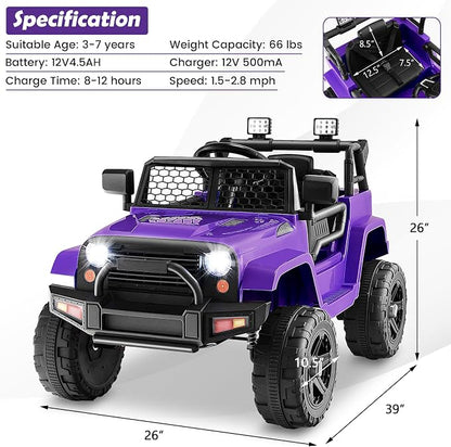 Costzon Ride on Car, 12V Battery Powered Truck Vehicle - Image 7