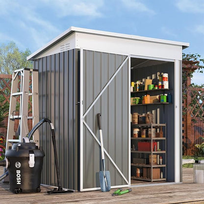 AECOJOY 5' x 3' Outdoor Storage Shed, Small Metal Sheds & Outdoor Storage - Image 7