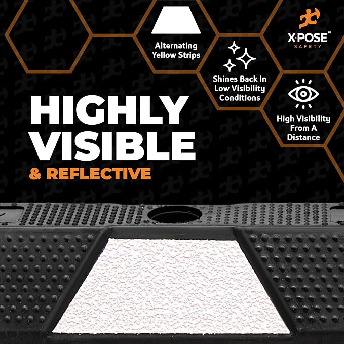 Xpose Safety 72" Heavy Duty Rubber Parking Stopper – 6 Pack Wheel Blocks - Image 4
