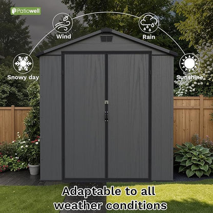 Patiowell 6x10 FT Outdoor Plastic Storage Shed - Image 7