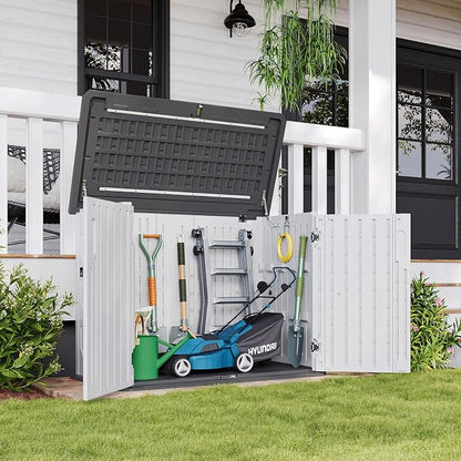 Aoxun Outdoor Storage Cabinet 35 Cu.Ft Outdoor Trash Can Storage Shed - Image 3