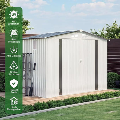 ARMSET 8x6 FT Metal Outdoor Storage Shed - Image 7