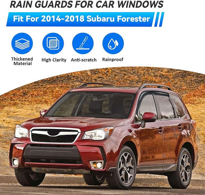 4pcs Front+Rear Smoke Tint Sun/Rain Guard Outside Mount Tape-On Vent Window - Image 2