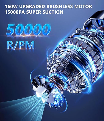 Handheld Car Vacuum Cordless, 18000Pa 160W Car Vacuum Cleaner, 30Min Powerful - Image 3