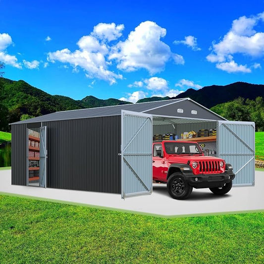 KUIKUI Shed 20x13 FT, Metal Shed Without Floor, Outdoor Storage Shed by KUIKUI