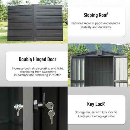IKERY Galvanized Steel Garden Shed - Image 6