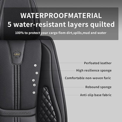 Car Seat Covers Front Only, Easy Install Luxury Leather Automotive Seat Covers - Image 4
