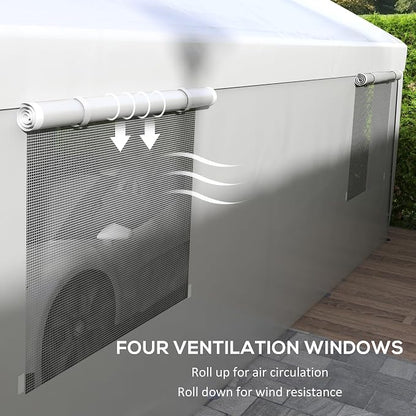 Outsunny Carport 10' x 20' Portable Garage, Heavy Duty Car Port Canopy - Image 6