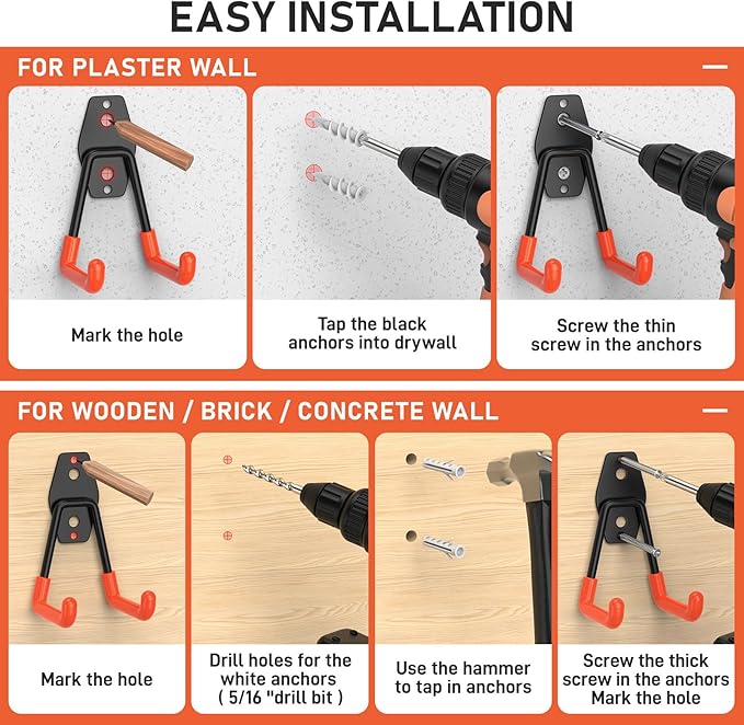 30 Pack Garage Hooks with Anti-Slip Coating, Heavy Duty Wall Mount Storage Hooks - Image 6