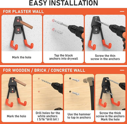 30 Pack Garage Hooks with Anti-Slip Coating, Heavy Duty Wall Mount Storage Hooks - Image 6