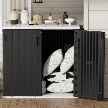 37Cu.ft Outdoor Storage Shed Waterproof, Horizontal Outdoor Storage Cabinet - Image 7