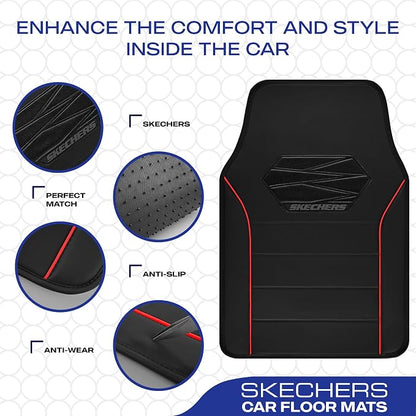 Skechers Memory Foam Car Mats, Leather Piping Floor Mats - Image 4