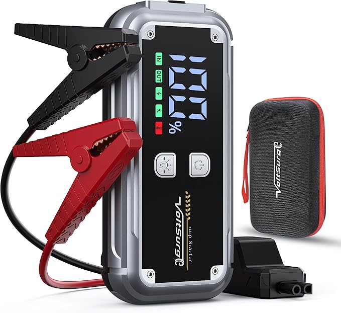 6000A Car Jump Starter, 12V Battery Jumper Starter Portable Large LCD Display by VoltSurge