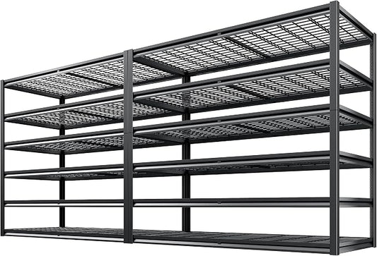 REIBII 3500LBS Garage Shelving, Adjustable Storage Shelves Heavy Duty, 6 Tier by REIBII