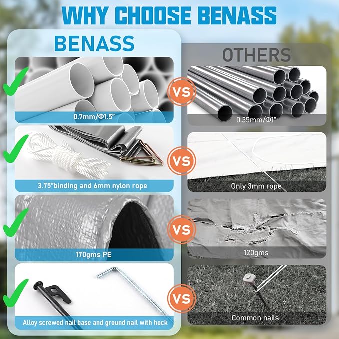 12x20 Carport Canopy, Heavy Duty Car Port, Portable Car Ports Garage - Image 4