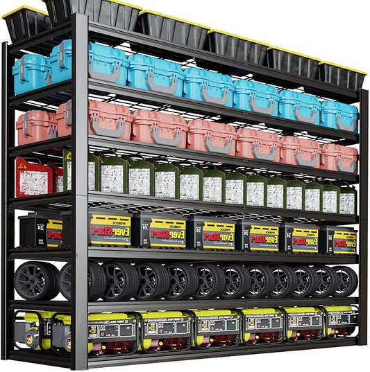7 Tier Garage Shelving Heavy Duty, Commercial Metal Shelves by PMKES