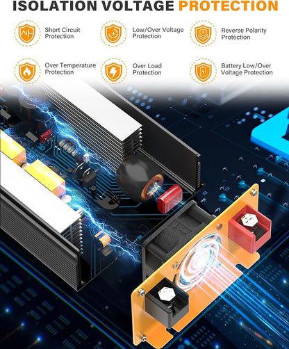 1000W Pure Sine Wave Power Inverter 12V DC to 110V 120V AC Converter - Image 5
