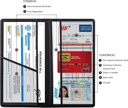 TOURSUIT Car Registration and Insurance Card Holder, Vehicle License Document - Image 2