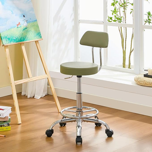 Height Adjustable Stool 19.5’’-26.6’’, Rolling Chair by FIRAVOE