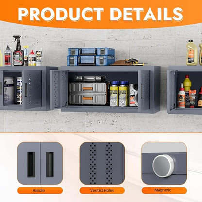 Metal Wall Storage Cabinet Steel Wall Mounted Garage Storage Cabinet - Image 3