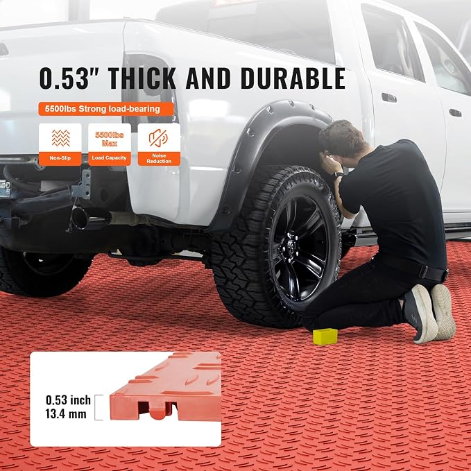 VEVOR Interlocking Garage Floor Covering Tiles, 50 Pack, Double-Sided Texture - Image 3