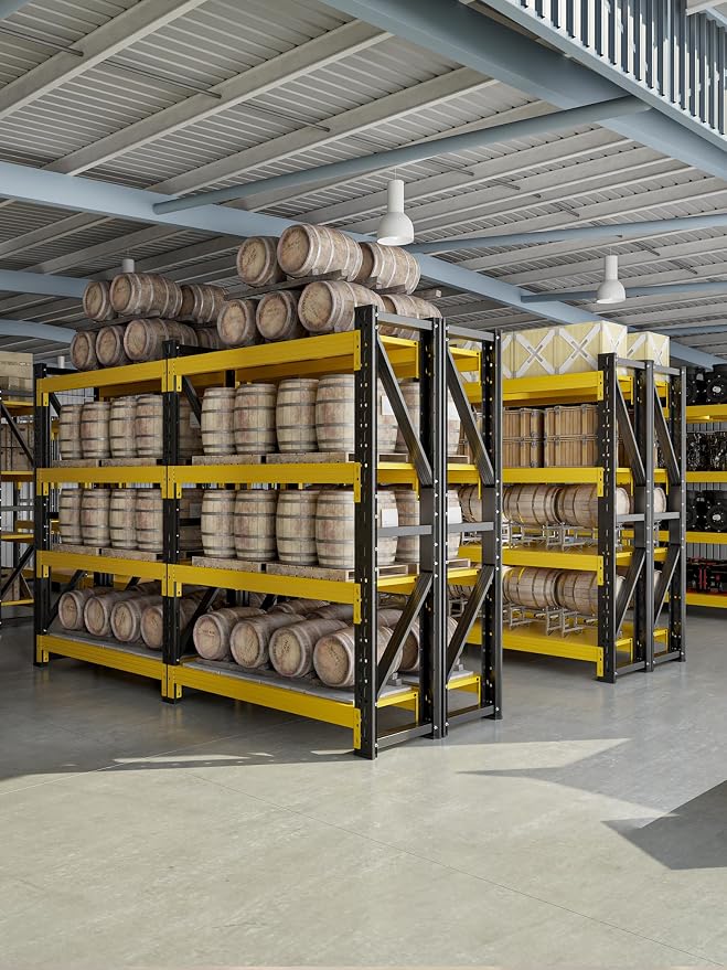 4-Tier Storage Shelves, Adjustable Industrial Metal Shelf System, 000lbs - Image 2