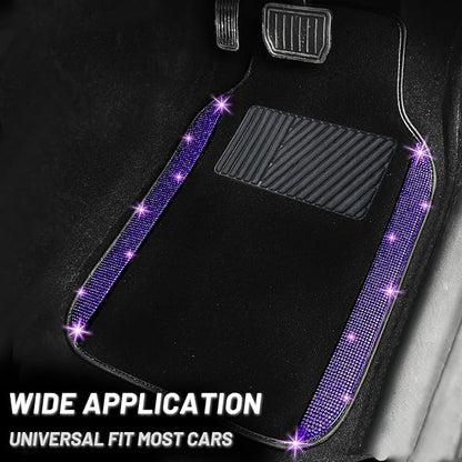 NBTEPEM Purple Violet Bling Car Floor Mats Full Set, Universal Fit Most Cars - Image 2